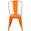 Flash Furniture Metal Stackable Dining Side Chair in Orange