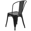 Flash Furniture Metal Stackable Dining Side Chair in Black