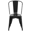 Flash Furniture Metal Stackable Dining Side Chair in Black