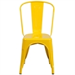 Flash Furniture Metal Stackable Dining Side Chair in Yellow