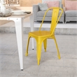 Flash Furniture Metal Stackable Dining Side Chair in Yellow