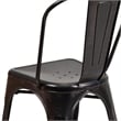 Flash Furniture Metal Stackable Dining Side Chair in Black and Antique Gold