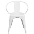 Flash Furniture Metal Stackable Dining Arm Chair in White