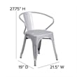 Flash Furniture Metal Stackable Dining Arm Chair in Silver