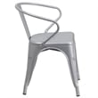 Flash Furniture Metal Stackable Dining Arm Chair in Silver
