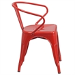 Flash Furniture Metal Stackable Dining Arm Chair in Red