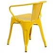 Flash Furniture Metal Stackable Dining Arm Chair in Yellow