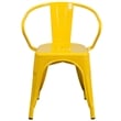 Flash Furniture Metal Stackable Dining Arm Chair in Yellow