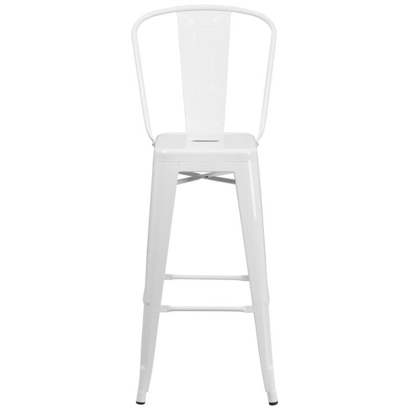 Flash Furniture 30" Metal Bar Stool in White Cymax Business