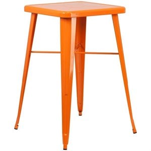 Flash Furniture 28&quot Square Metal Bar Table in Orange