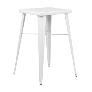 Flash Furniture 28&quot Square Metal Bar Table in White