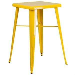 Flash Furniture 28&quot Square Metal Bar Table in Yellow