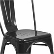 Flash Furniture 3 Piece Square Metal Bistro Dining Set in Black