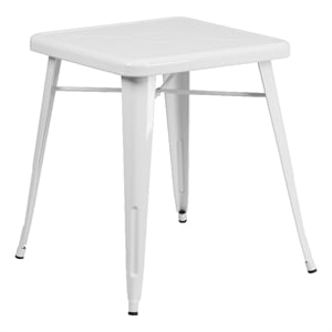Flash Furniture 28&quot Square Metal Cafe Dining Table in White