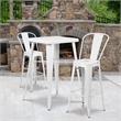 Flash Furniture 3 Piece Square Metal Pub Set in White