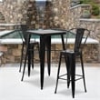 Flash Furniture 3 Piece Square Metal Pub Set in Orange