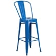 Flash Furniture 3 Piece Square Metal Pub Set in Blue