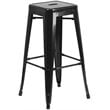 Flash Furniture 3 Piece Square Metal Pub Set in Black