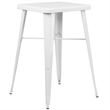 Flash Furniture 3 Piece Square Metal Pub Set in White