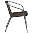Flash Furniture Aluminum Rattan Dining Chair in Dark Brown