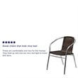 Flash Furniture Aluminum Rattan Dining Chair in Dark Brown