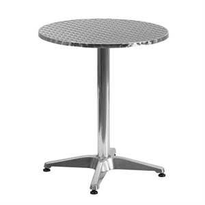 flash furniture contemporary stainless steel patio dining table in gray
