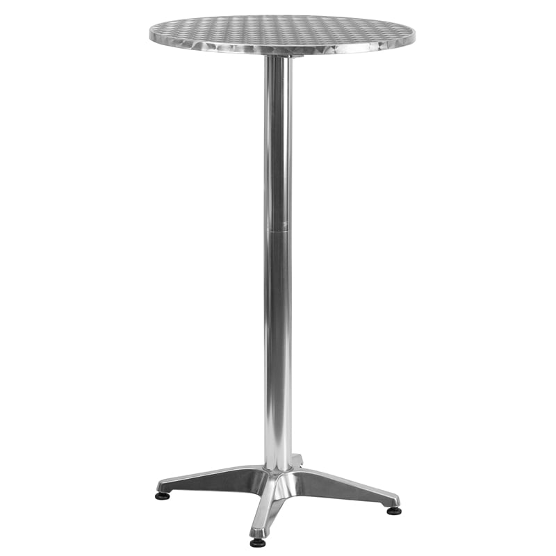Flash Furniture Stainless Steel Top Round Folding Bar Table
