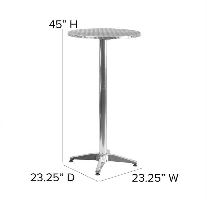 Flash Furniture Stainless Steel Top Round Folding Bar Table