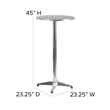 Flash Furniture Stainless Steel Top Round Folding Bar Table