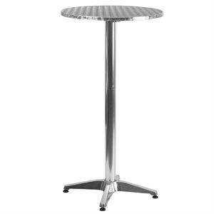 flash furniture stainless steel top round folding bar table
