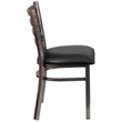 Flash Furniture Clear Coated Metal Chair with Black Vinyl Seat