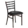 Flash Furniture Clear Coated Metal Chair with Black Vinyl Seat