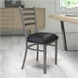 Flash Furniture Clear Coated Metal Chair with Black Vinyl Seat
