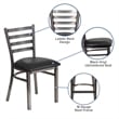Flash Furniture Clear Coated Metal Chair with Black Vinyl Seat