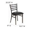 Flash Furniture Clear Coated Metal Chair with Black Vinyl Seat