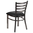Flash Furniture Clear Coated Metal Chair with Black Vinyl Seat