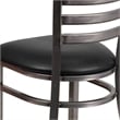 Flash Furniture Clear Coated Metal Chair with Black Vinyl Seat