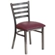 Flash Furniture Clear Coated Metal Chair with Burgundy Vinyl Seat
