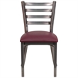 Flash Furniture Clear Coated Metal Chair with Burgundy Vinyl Seat
