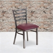 Flash Furniture Clear Coated Metal Chair with Burgundy Vinyl Seat