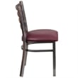 Flash Furniture Clear Coated Metal Chair with Burgundy Vinyl Seat