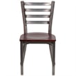 Flash Furniture Clear Coated Metal Chair with Mahogany Wood Seat