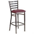 Flash Furniture Ladder Back Metal Barstool - Burgundy Vinyl Seat
