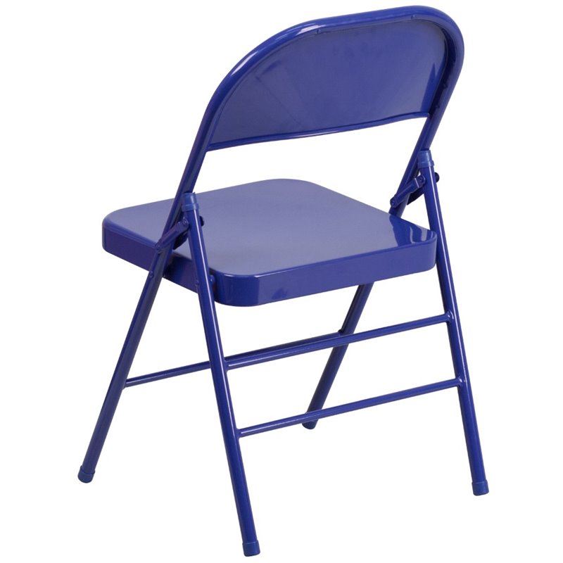 Flash Furniture Hercules Colorburst Metal Folding Chair In Cobalt Blue