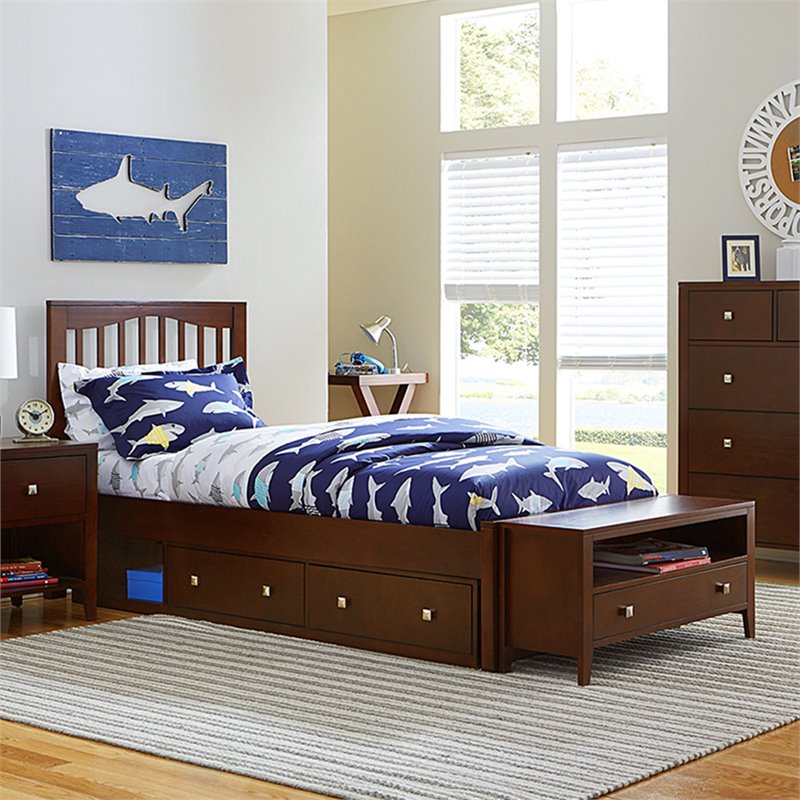 NE Kids Pulse Full Spindle Bed With Trundle In Cherry - 31012NT