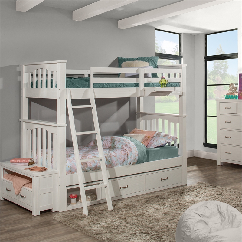 Highlands Harper Twin Bunk Bed w 2 Storage Unit and Hanging Nightstand Cymax Business