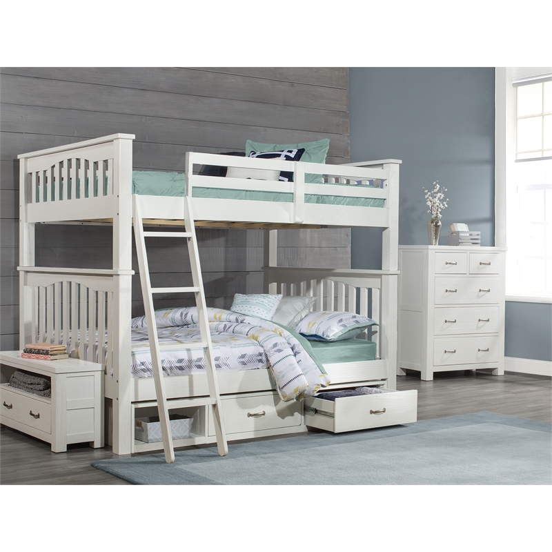 Full Bunk Bed With 2 Storage Units, Highlands Harper Twin Over Full Bunk Bed