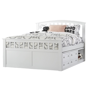ne kids charlie captain's wood full bed with one storage unit in white