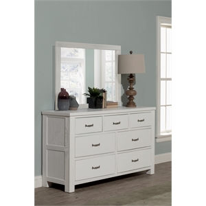 highlands 7 drawer dresser with mirror in white