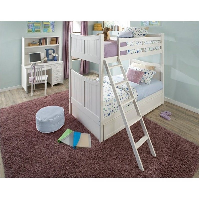 NE Kids School House Taylor Bunk Bed in White 703XNB